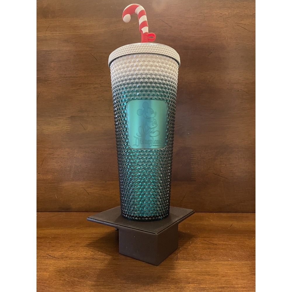 Disneyland Mickey Mouse‎ Holiday Starbucks Tumbler with Candy Cane Straw 24OZ